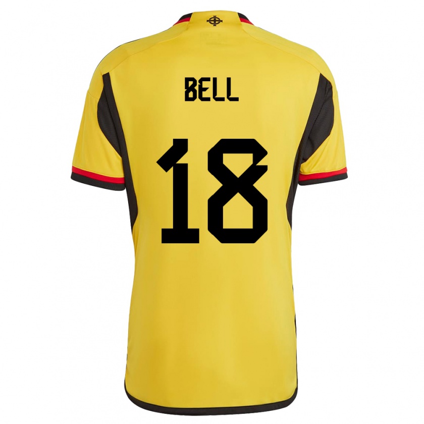 Kandiny Uomo Maglia Irlanda Del Nord Megan Bell #18 Bianco Kit Gara Away 24-26 Maglietta