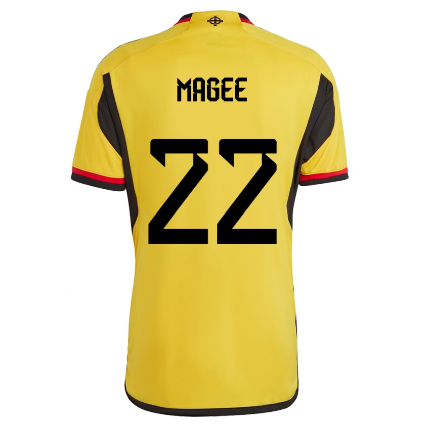 Kandiny Uomo Maglia Irlanda Del Nord Abbie Magee #22 Bianco Kit Gara Away 24-26 Maglietta