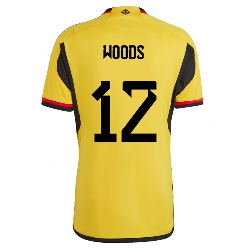 Kandiny Uomo Maglia Irlanda Del Nord Lilie Woods #12 Bianco Kit Gara Away 24-26 Maglietta