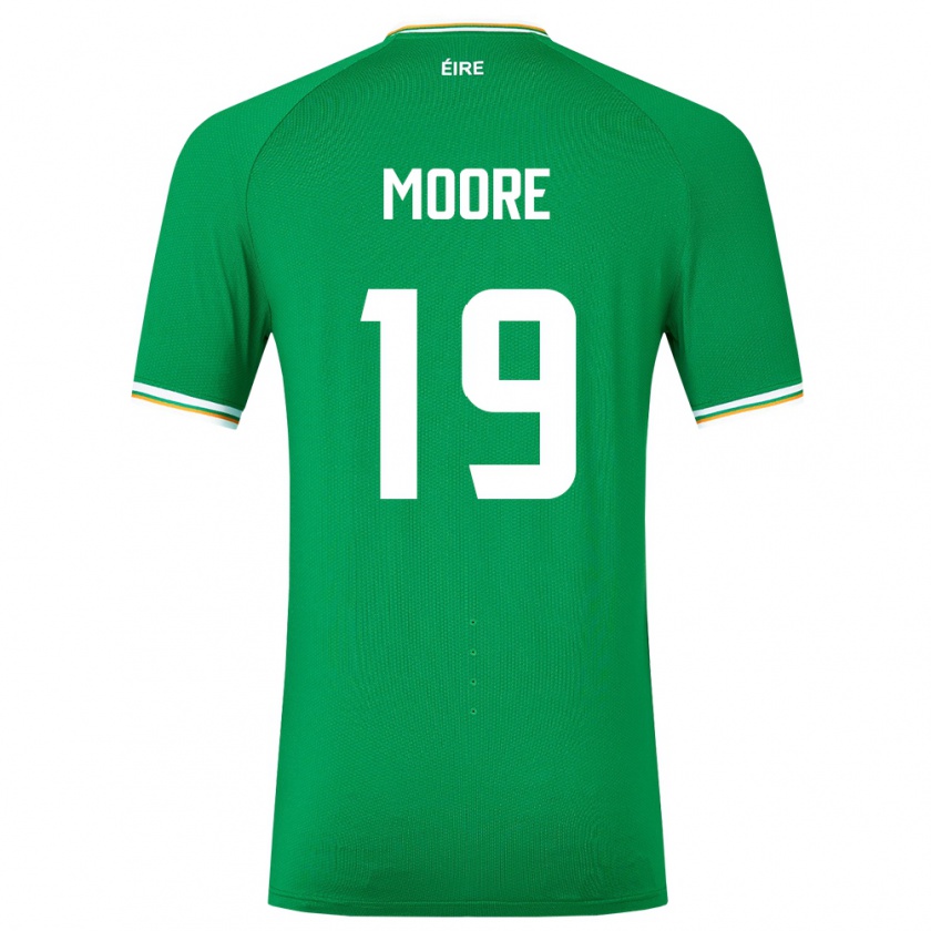 Kandiny Mujer Camiseta Irlanda Sean Moore #19 Verde 1ª Equipación 24-26 La Camisa