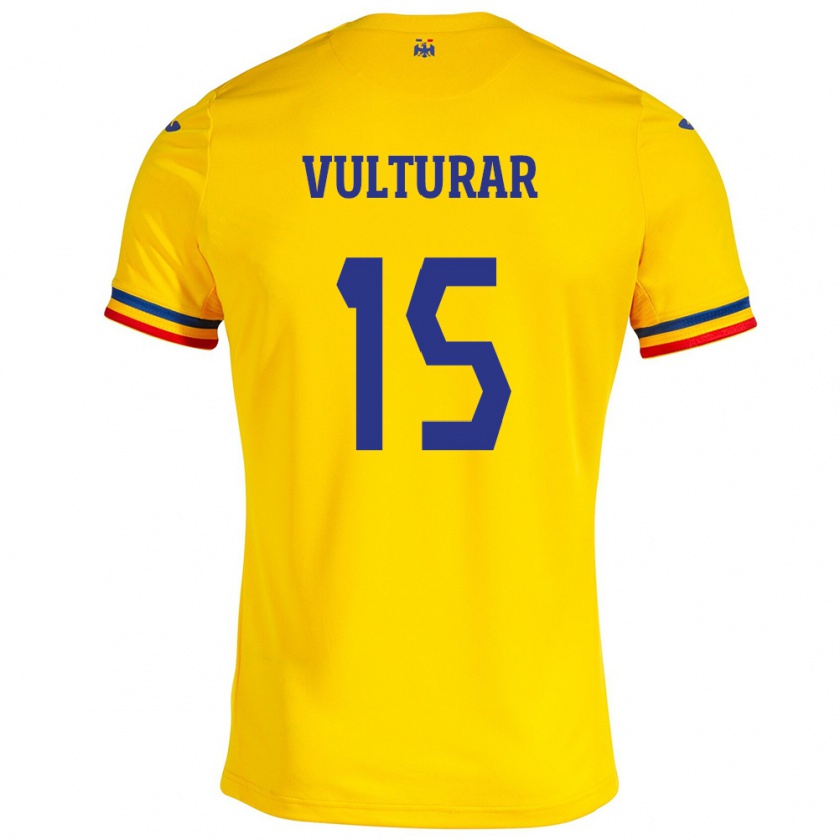 Kandiny Damen Rumänische Cătălin Vulturar #15 Gelb Heimtrikot Trikot 24-26 T-Shirt Österreich