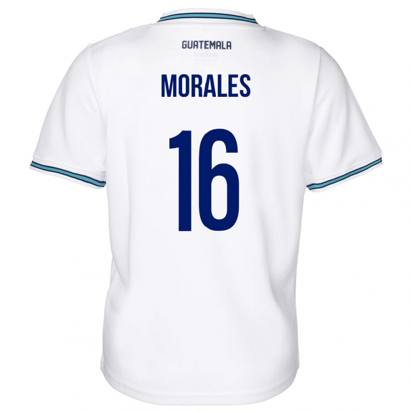 Kandiny Mujer Camiseta Guatemala José Morales #16 Blanco 1ª Equipación 24-26 La Camisa