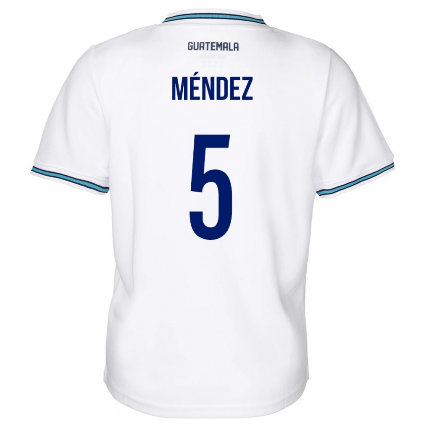 Kandiny Mujer Camiseta Guatemala Diego Méndez #5 Blanco 1ª Equipación 24-26 La Camisa