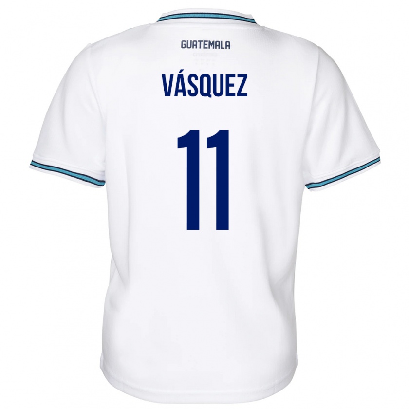 Kandiny Mujer Camiseta Guatemala Gabino Vásquez #11 Blanco 1ª Equipación 24-26 La Camisa