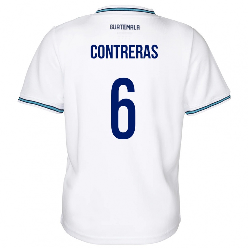 Kandiny Mujer Camiseta Guatemala María Contreras #6 Blanco 1ª Equipación 24-26 La Camisa