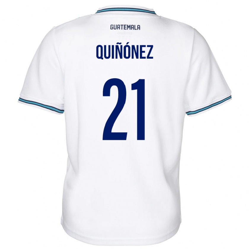 Kandiny Mujer Camiseta Guatemala Andrea Quiñónez #21 Blanco 1ª Equipación 24-26 La Camisa