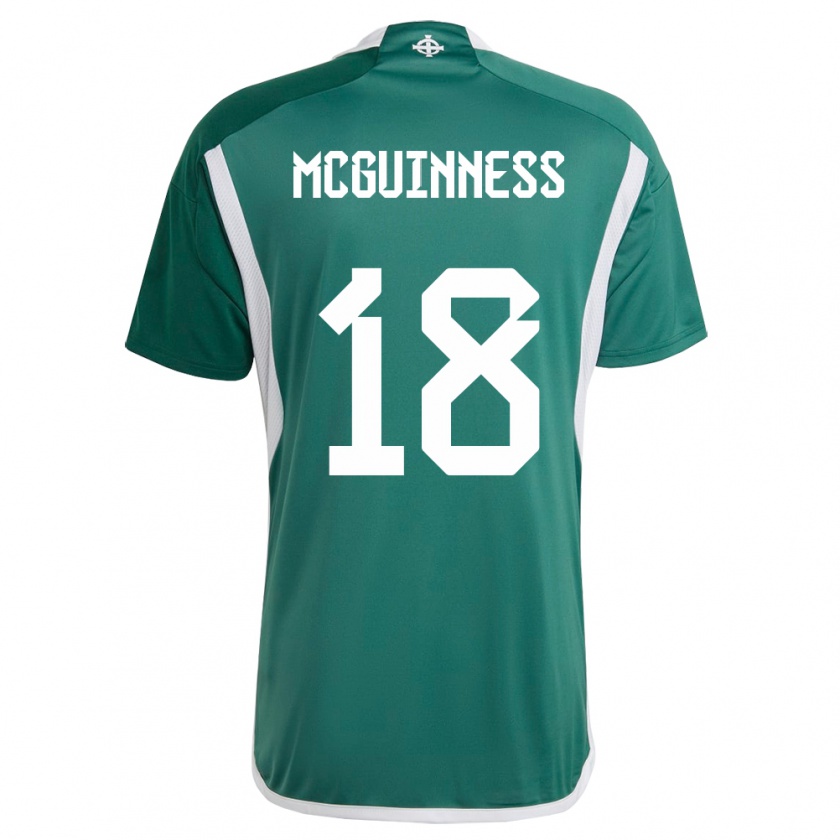 Kandiny Dames Noord-Ierland Caitlin Mcguinness #18 Groente Thuisshirt Thuistenue 24-26 T-Shirt