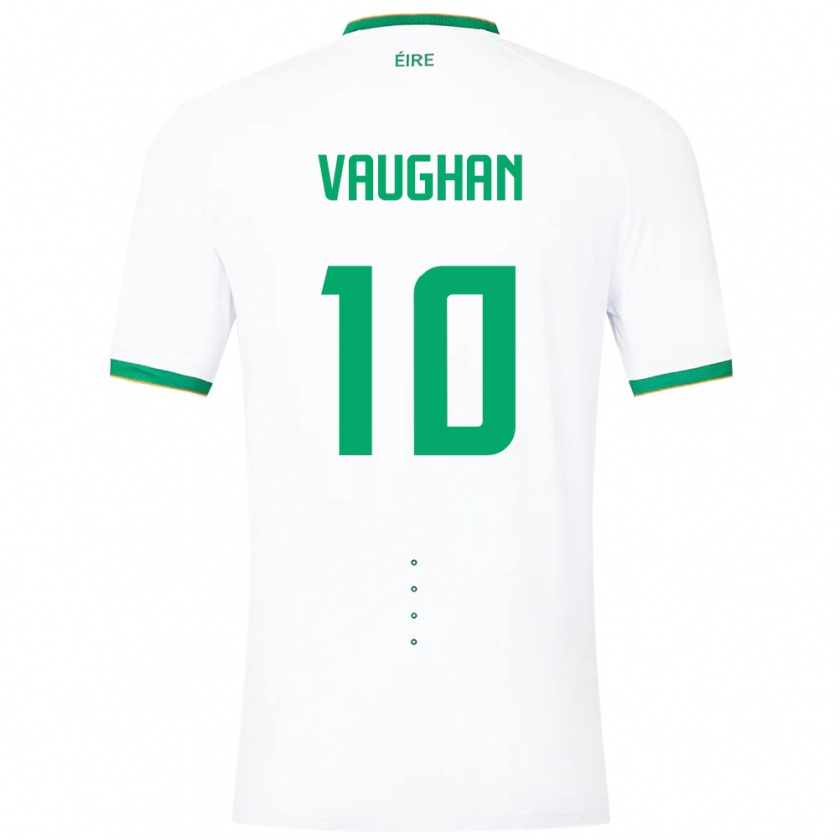 Kandiny Donna Maglia Irlanda Harry Vaughan #10 Bianco Kit Gara Away 24-26 Maglietta