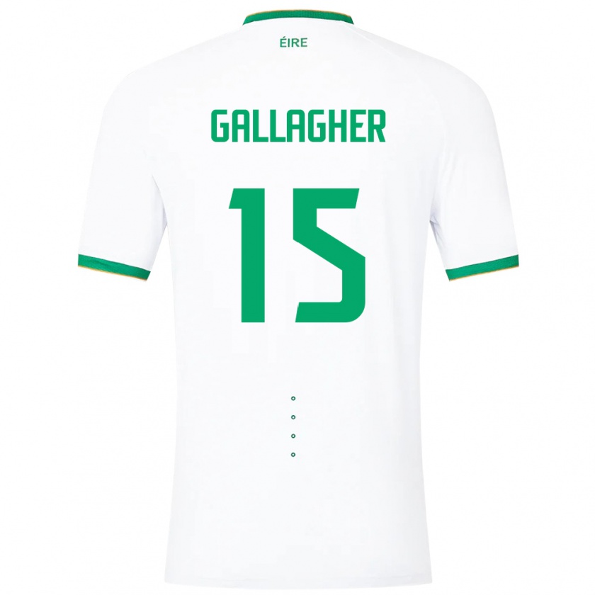 Kandiny Dames Ierland Oisín Gallagher #15 Wit Uitshirt Uittenue 24-26 T-Shirt