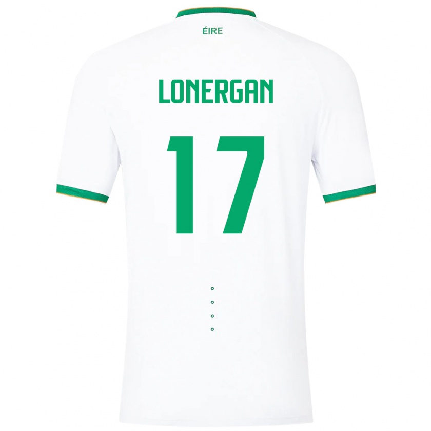 Kandiny Donna Maglia Irlanda Tom Lonergan #17 Bianco Kit Gara Away 24-26 Maglietta