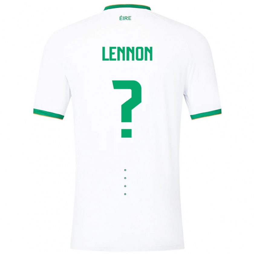 Kandiny Donna Maglia Irlanda Adam Lennon #0 Bianco Kit Gara Away 24-26 Maglietta