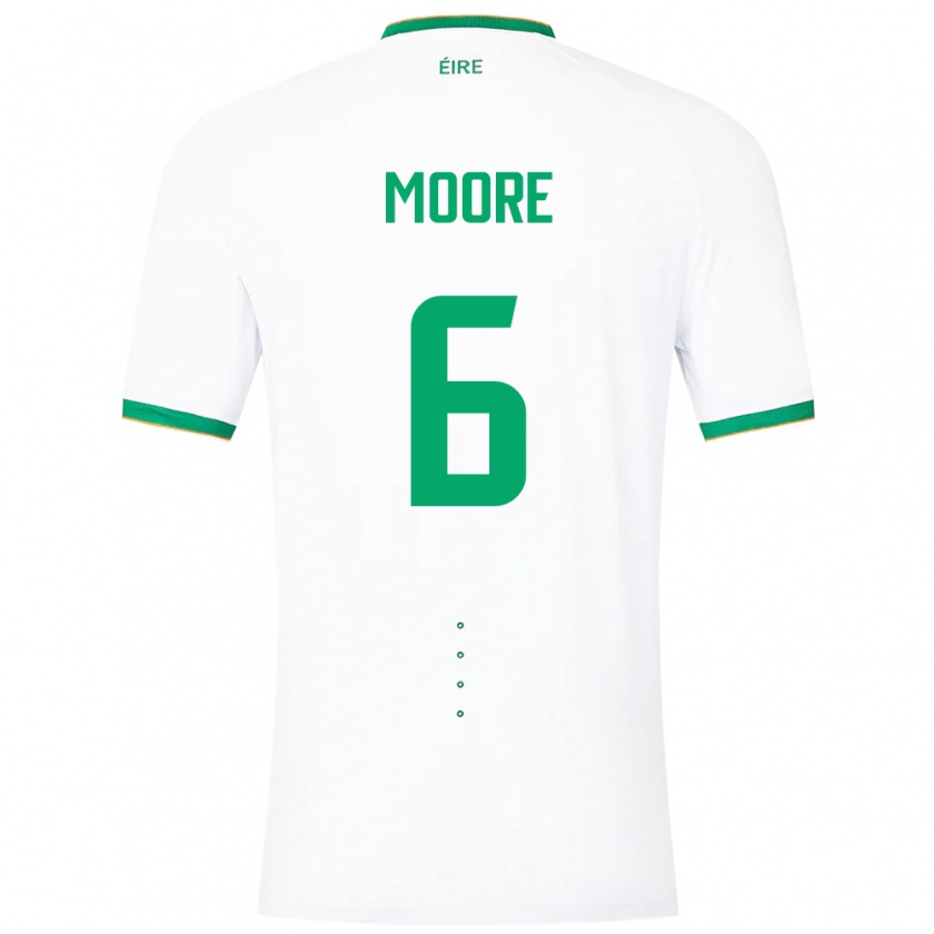 Kandiny Donna Maglia Irlanda Matthew Moore #6 Bianco Kit Gara Away 24-26 Maglietta