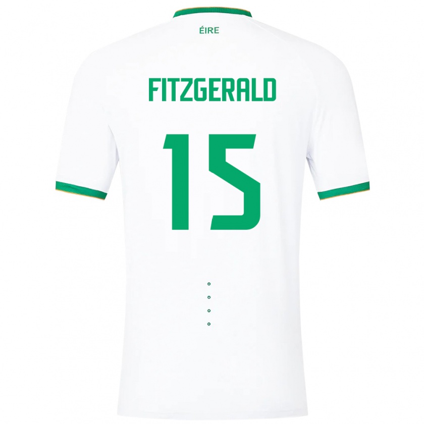 Kandiny Dames Ierland Kyle Fitzgerald #15 Wit Uitshirt Uittenue 24-26 T-Shirt