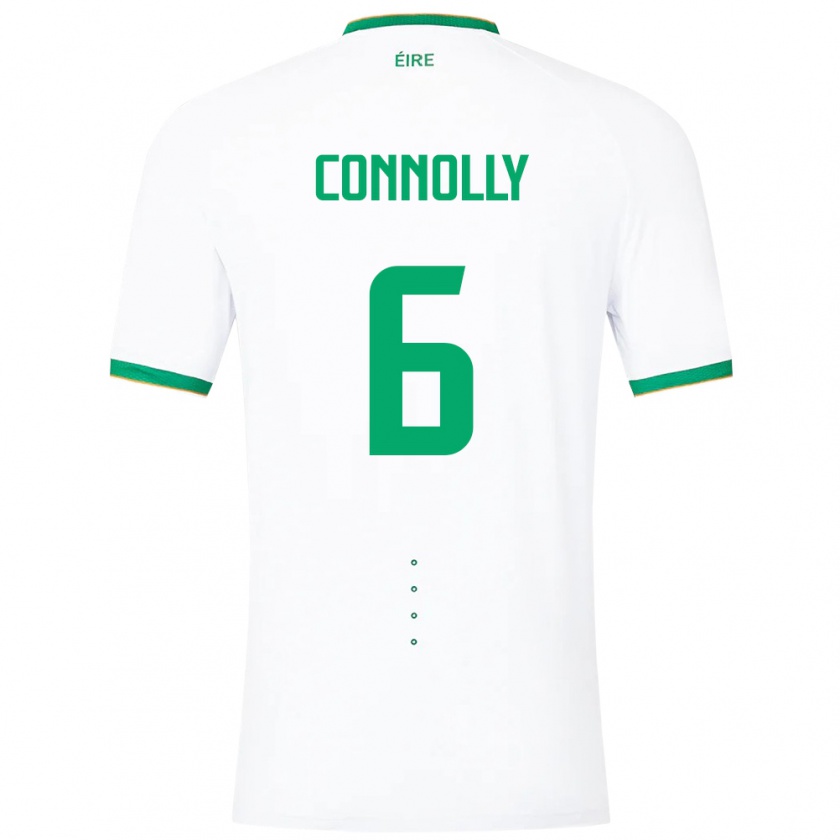 Kandiny Donna Maglia Irlanda Megan Connolly #6 Bianco Kit Gara Away 24-26 Maglietta