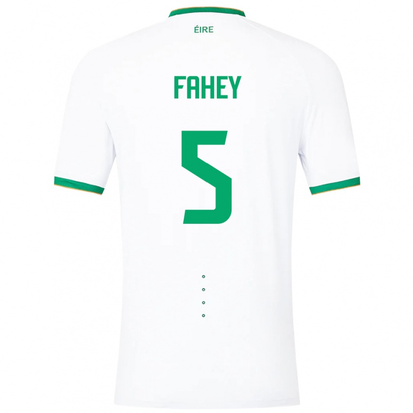 Kandiny Donna Maglia Irlanda Niamh Fahey #5 Bianco Kit Gara Away 24-26 Maglietta