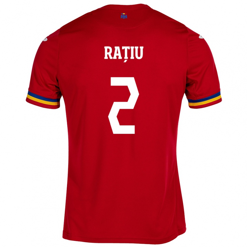 Kandiny Damen Rumänische Andrei Rațiu #2 Rot Auswärtstrikot Trikot 24-26 T-Shirt Österreich