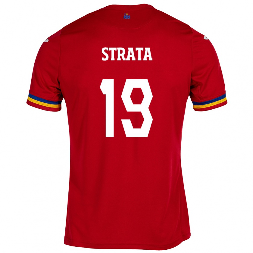 Kandiny Donna Maglia Romania Tony Strata #19 Rosso Kit Gara Away 24-26 Maglietta