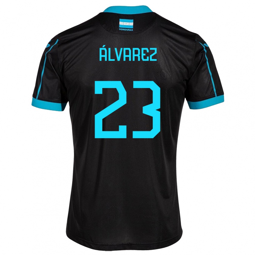 Kandiny Donna Maglia Honduras Jorge Álvarez #23 Nero Kit Gara Away 24-26 Maglietta