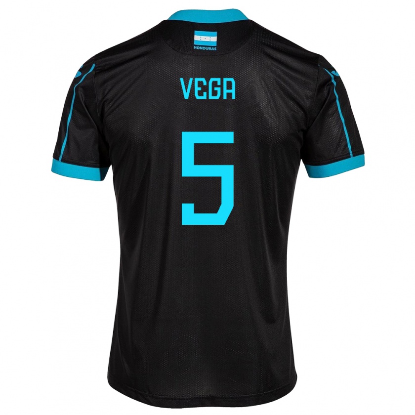 Kandiny Donna Maglia Honduras Luis Vega #5 Nero Kit Gara Away 24-26 Maglietta