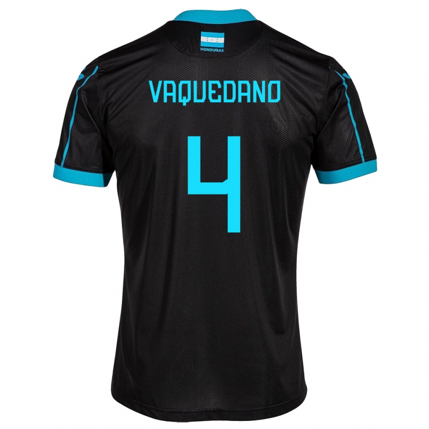 Kandiny Donna Maglia Honduras Brayan Vaquedano #4 Nero Kit Gara Away 24-26 Maglietta