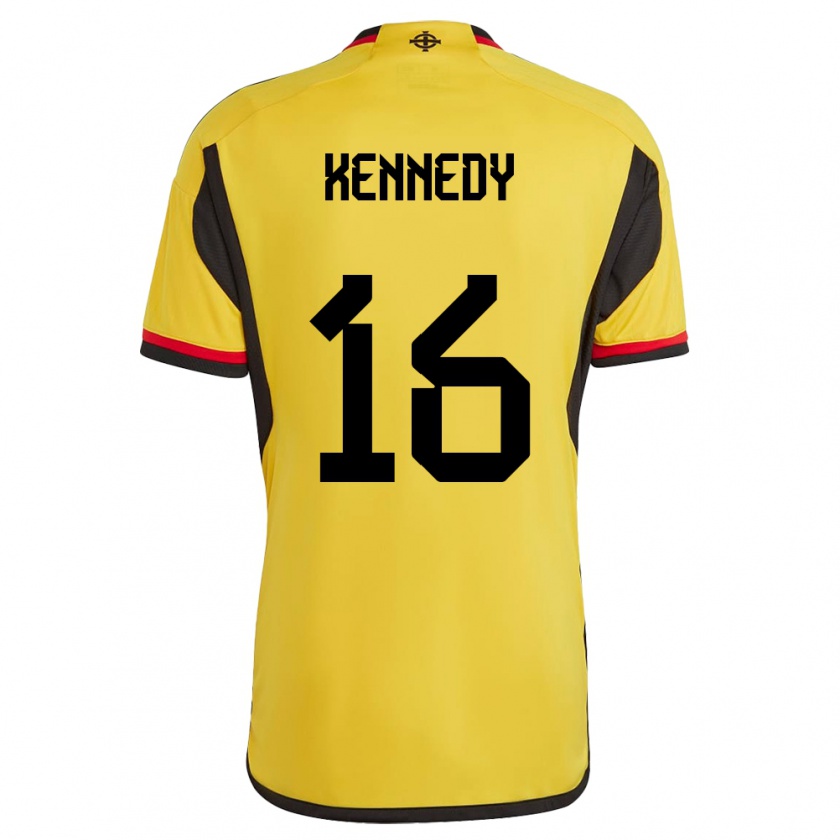 Kandiny Dames Noord-Ierland Matty Kennedy #16 Wit Uitshirt Uittenue 24-26 T-Shirt