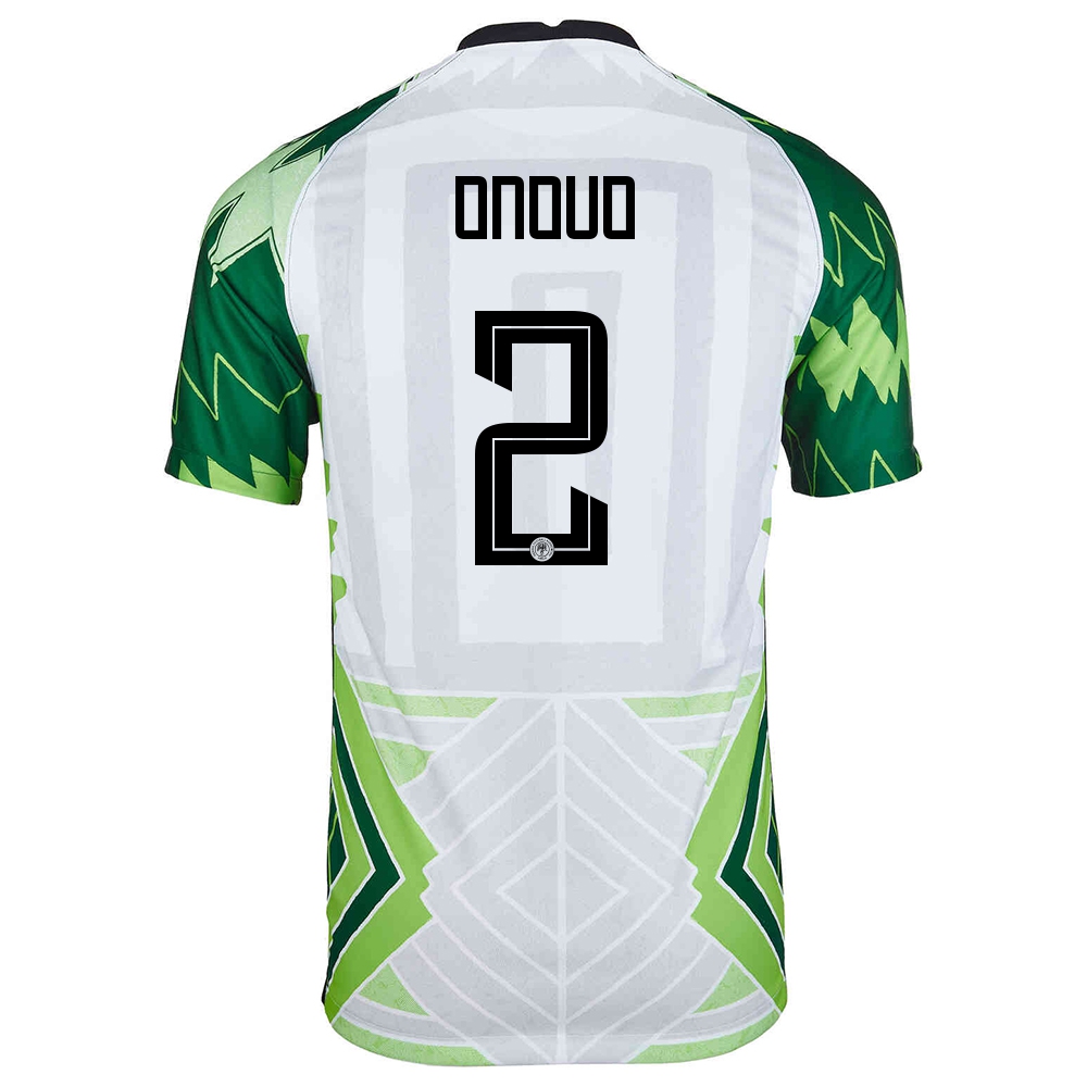 Bambino Nazionale Di Calcio Della Nigeria Maglia Vincent Onovo #2 Kit Gara Home Verde Bianco 2021