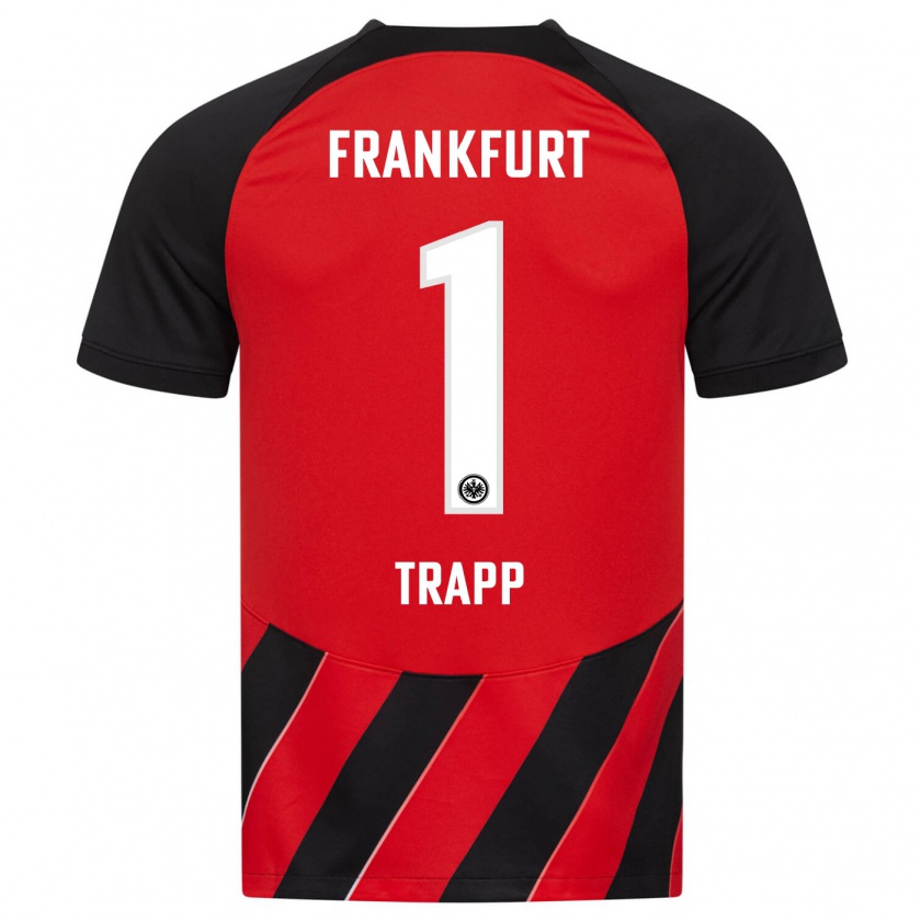 Kandiny Kinderen Kevin Trapp #1 Rood Zwart Thuisshirt Thuistenue 2023/24 T-Shirt België