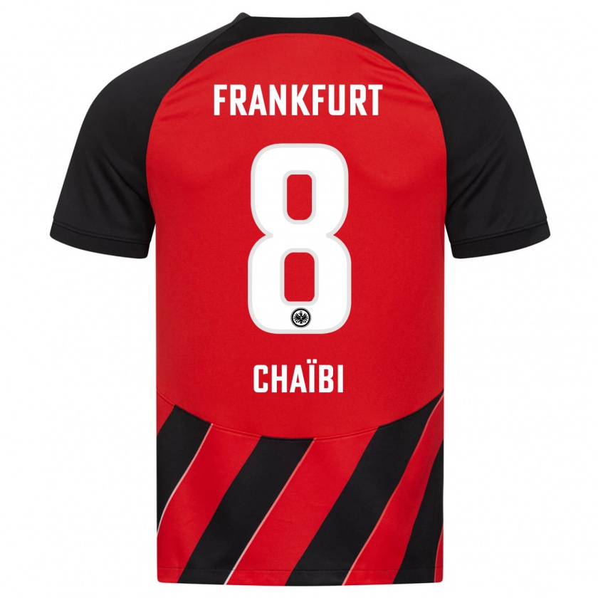 Kandiny Kinderen Farès Chaïbi #8 Rood Zwart Thuisshirt Thuistenue 2023/24 T-Shirt België