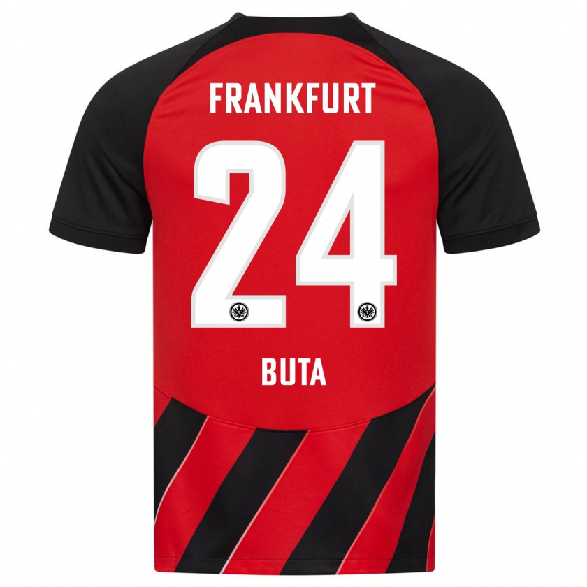 Kandiny Bambino Maglia Aurélio Buta #24 Rosso Nero Kit Gara Home 2023/24 Maglietta