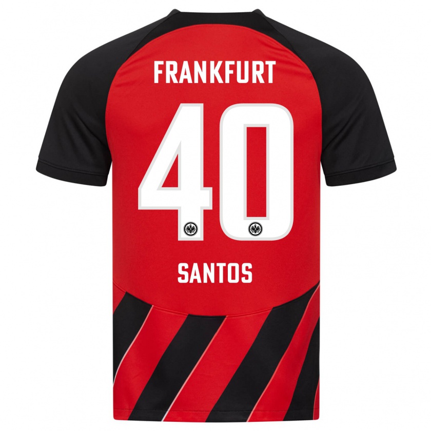 Kandiny Niño Camiseta Kauã Santos #40 Negro Rojo 1ª Equipación 2023/24 La Camisa México