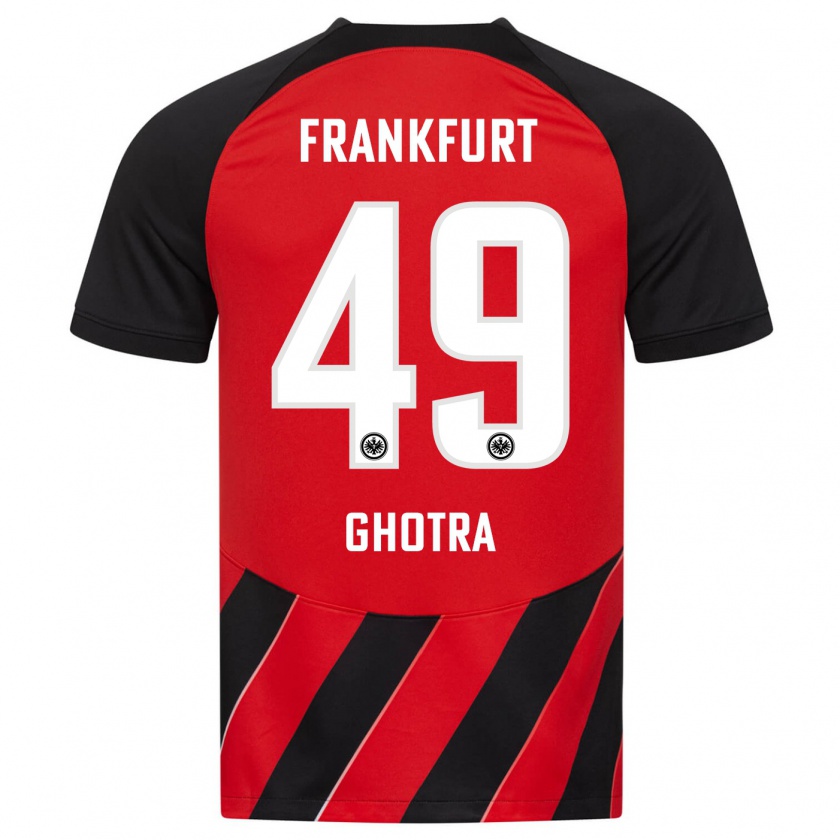 Kandiny Niño Camiseta Harpreet Ghotra #49 Negro Rojo 1ª Equipación 2023/24 La Camisa México