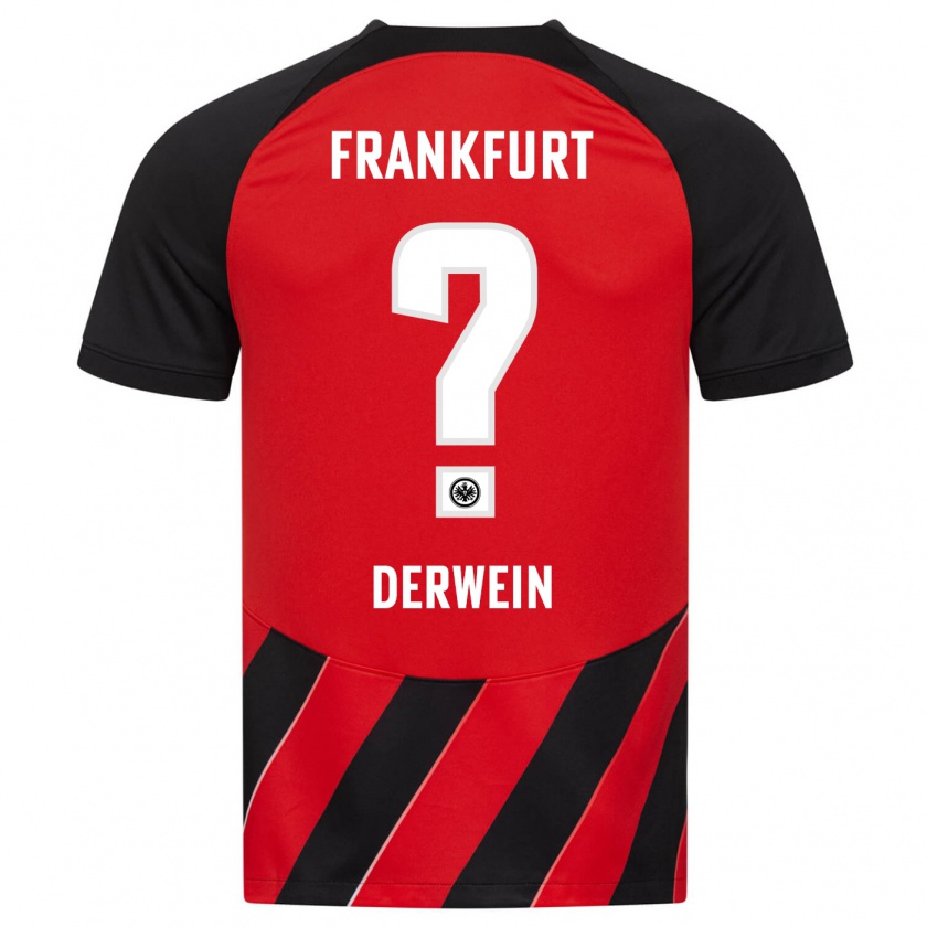 Kandiny Bambino Maglia Elias Derwein #0 Rosso Nero Kit Gara Home 2023/24 Maglietta