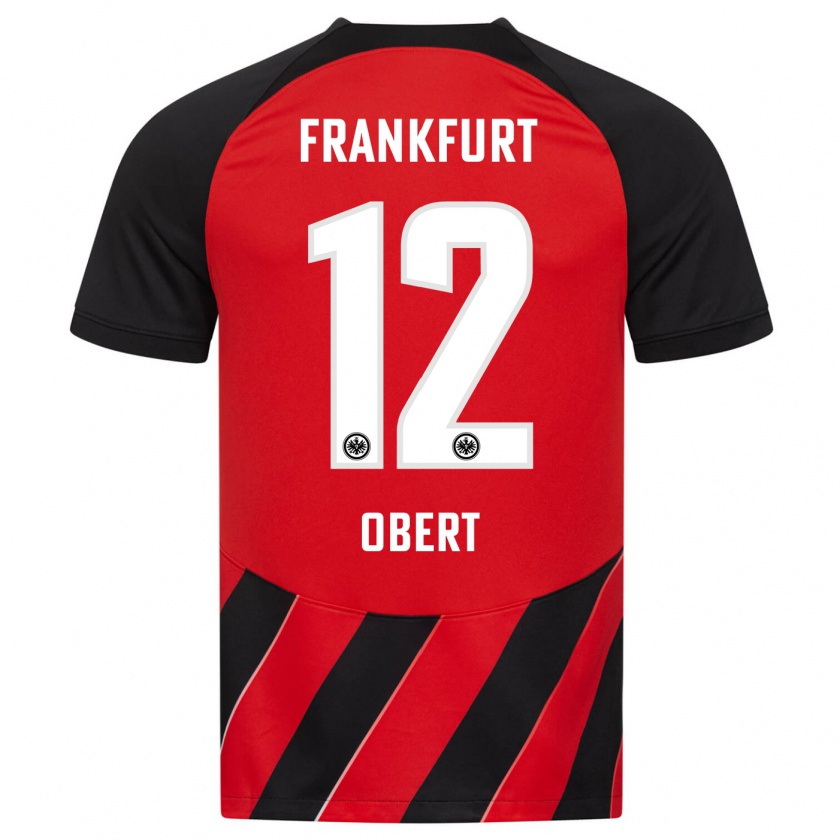 Kandiny Kinderen Yuriy Obert #12 Rood Zwart Thuisshirt Thuistenue 2023/24 T-Shirt België