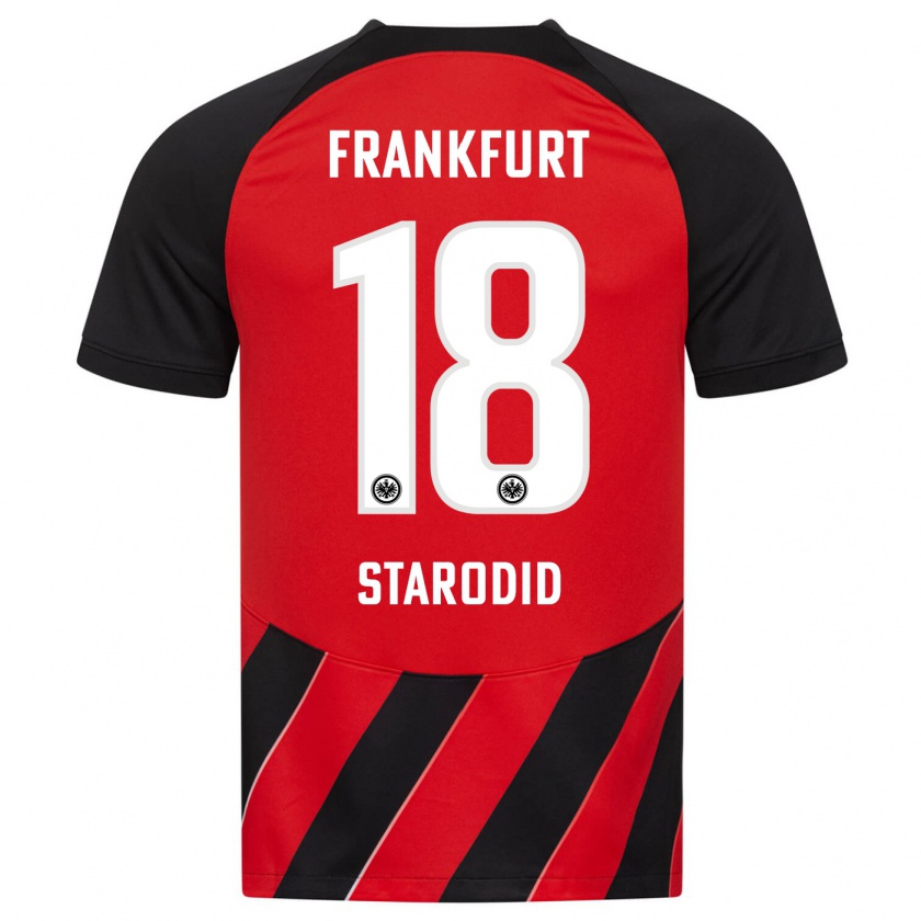 Kandiny Kinderen Daniel Starodid #18 Rood Zwart Thuisshirt Thuistenue 2023/24 T-Shirt België