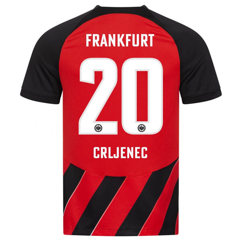 Kandiny Bambino Maglia Dominik Crljenec #20 Rosso Nero Kit Gara Home 2023/24 Maglietta