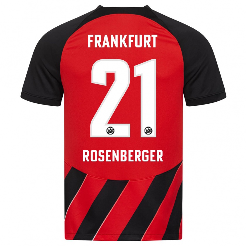 Kandiny Bambino Maglia Robin Rosenberger #21 Rosso Nero Kit Gara Home 2023/24 Maglietta