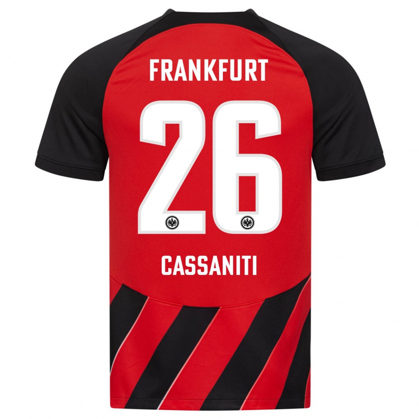 Kandiny Kinderen Nino Cassaniti #26 Rood Zwart Thuisshirt Thuistenue 2023/24 T-Shirt België