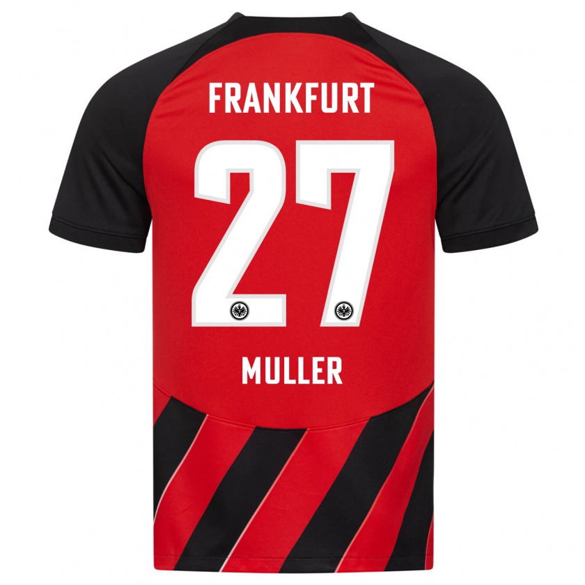 Kandiny Kinder Mark Müller #27 Rot Schwarz Heimtrikot Trikot 2023/24 T-Shirt Österreich