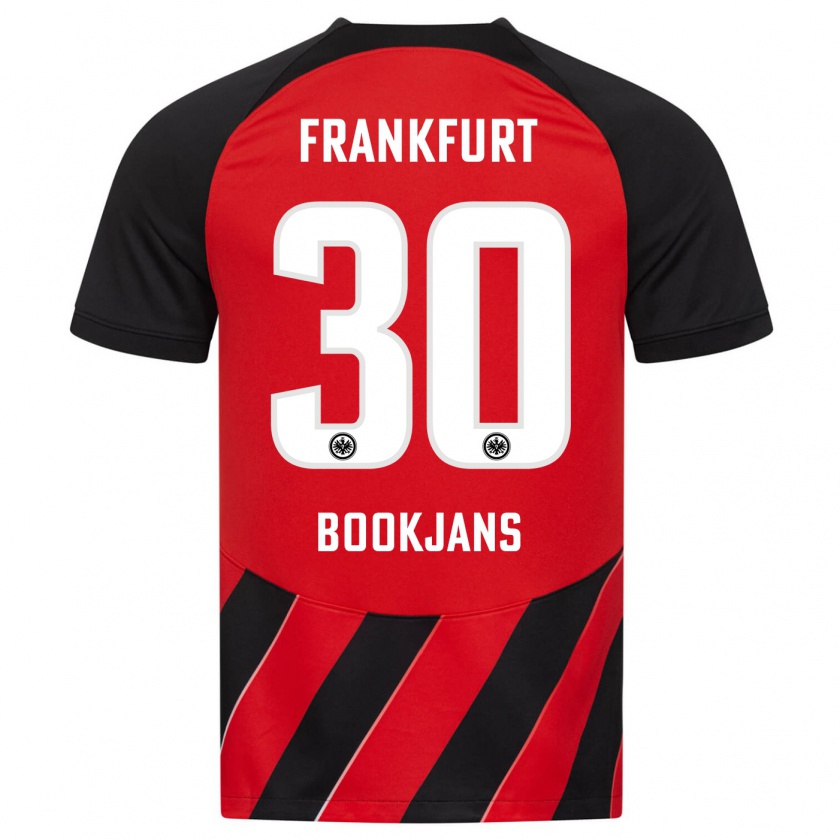 Kandiny Bambino Maglia Jakob Bookjans #30 Rosso Nero Kit Gara Home 2023/24 Maglietta