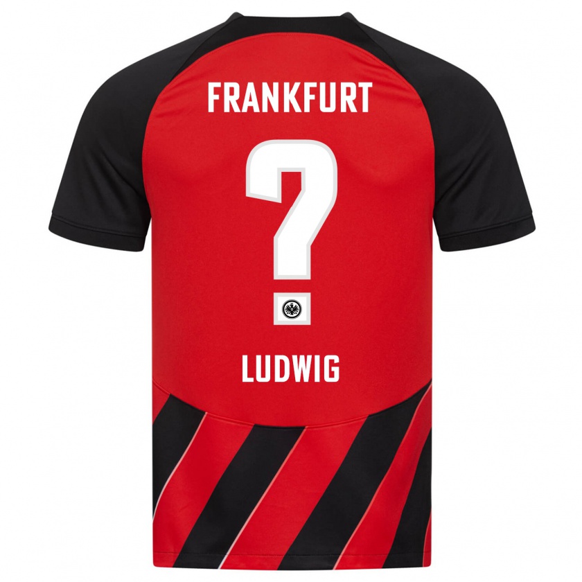 Kandiny Bambino Maglia Finn Ludwig #0 Rosso Nero Kit Gara Home 2023/24 Maglietta