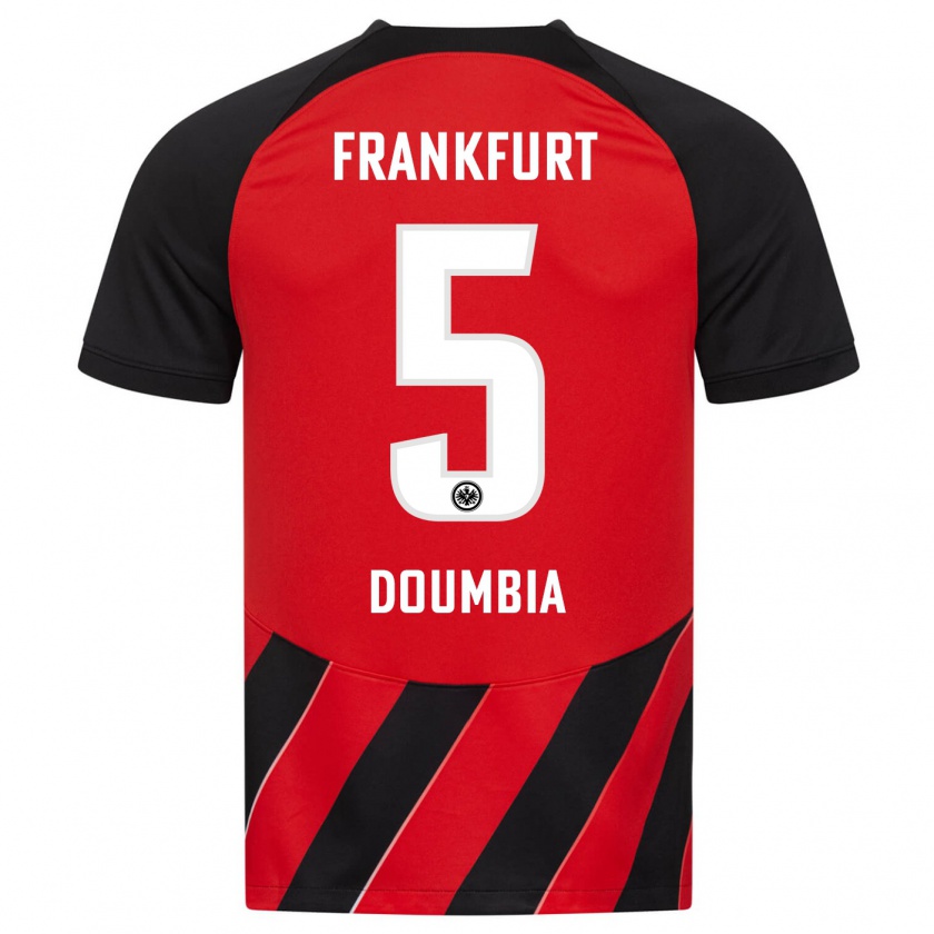 Kandiny Niño Camiseta Fousseny Doumbia #5 Negro Rojo 1ª Equipación 2023/24 La Camisa México