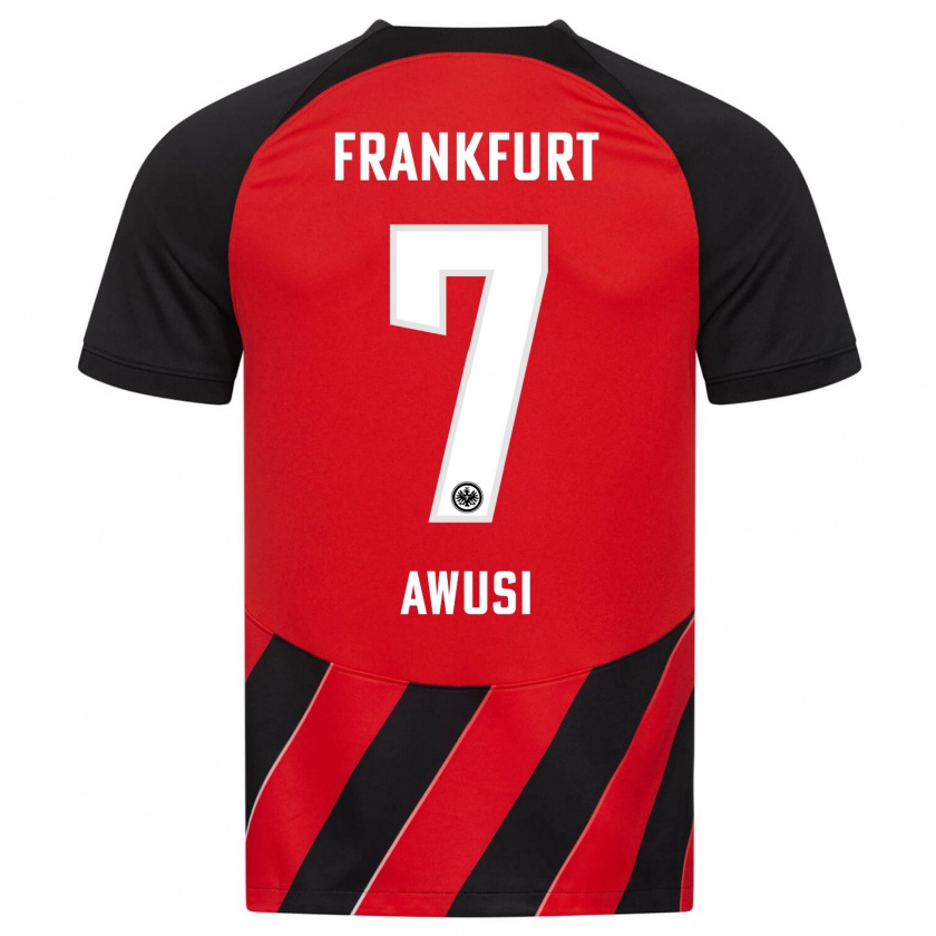 Kandiny Bambino Maglia Junior Awusi #7 Rosso Nero Kit Gara Home 2023/24 Maglietta