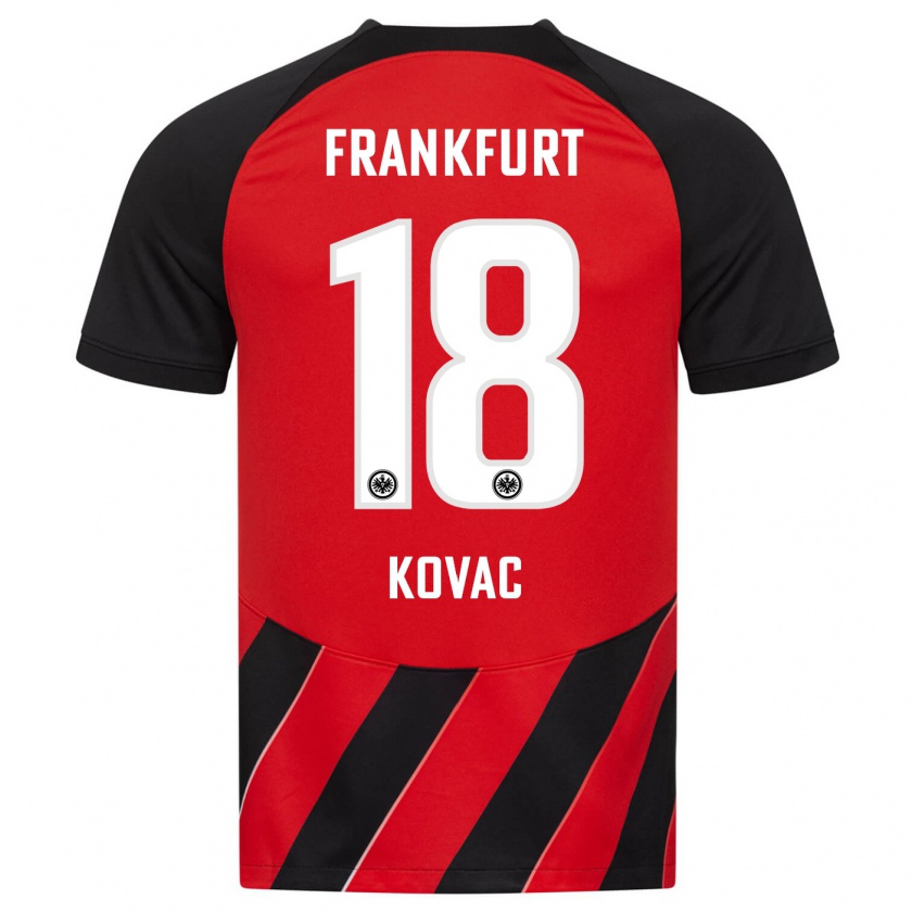 Kandiny Kinderen Niko Kovac #18 Rood Zwart Thuisshirt Thuistenue 2023/24 T-Shirt België