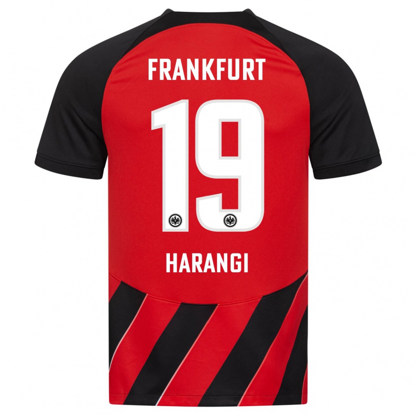 Kandiny Kinderen Aiden Harangi #19 Rood Zwart Thuisshirt Thuistenue 2023/24 T-Shirt België