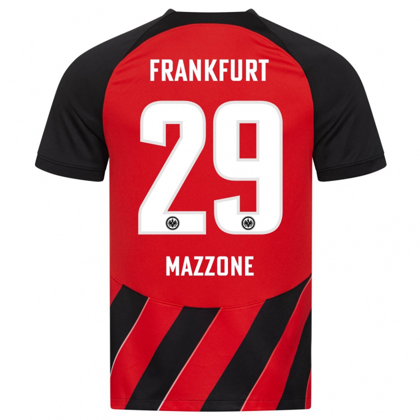 Kandiny Niño Camiseta Matteo Mazzone #29 Negro Rojo 1ª Equipación 2023/24 La Camisa México