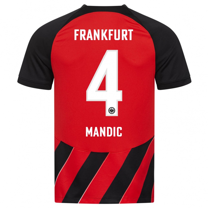 Kandiny Niño Camiseta Kristian Mandic #4 Negro Rojo 1ª Equipación 2023/24 La Camisa México