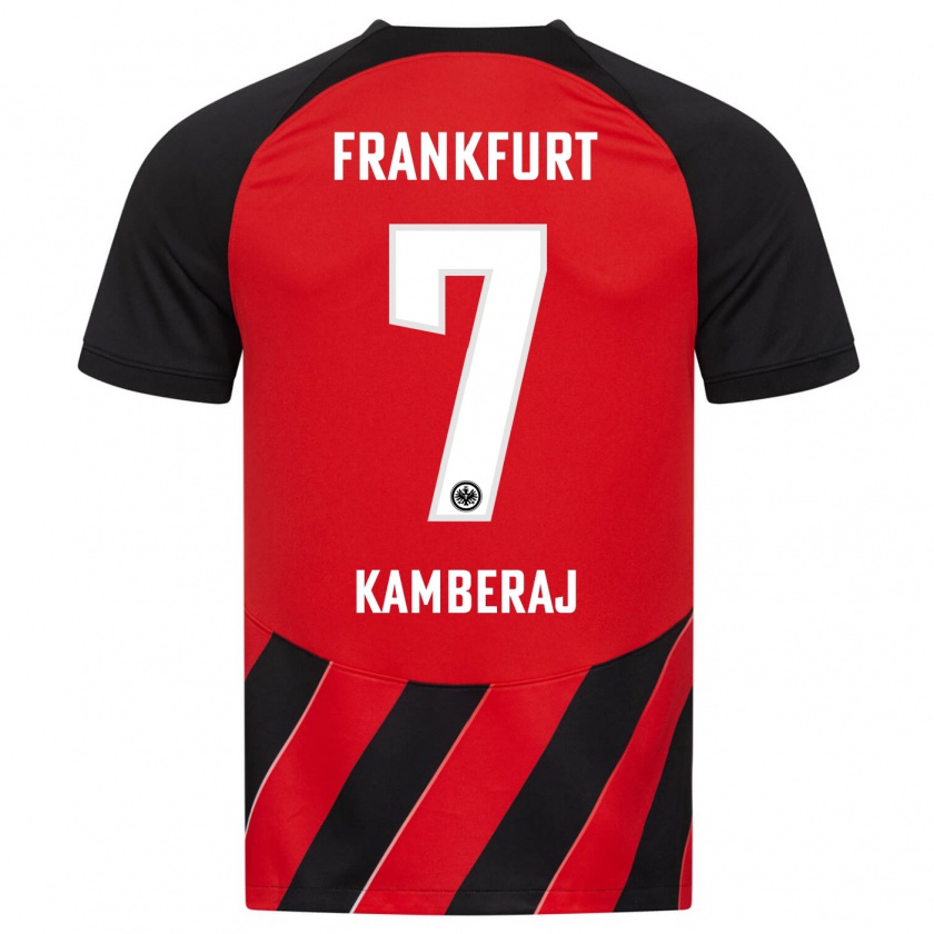 Kandiny Niño Camiseta Donart Kamberaj #7 Negro Rojo 1ª Equipación 2023/24 La Camisa México