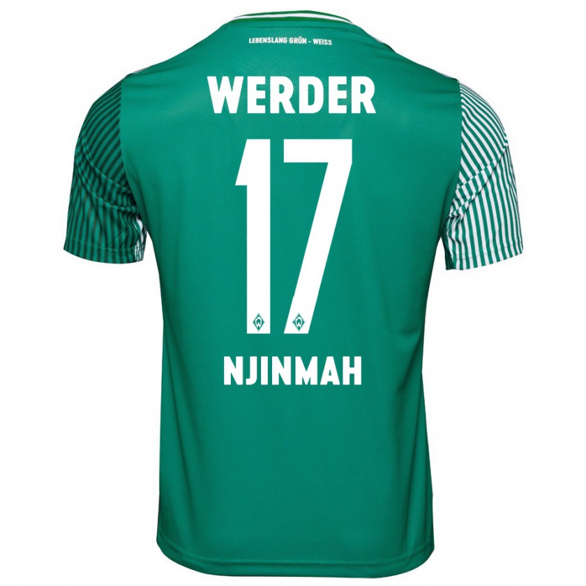 Kandiny Bambino Maglia Justin Njinmah #17 Verde Kit Gara Home 2023/24 Maglietta