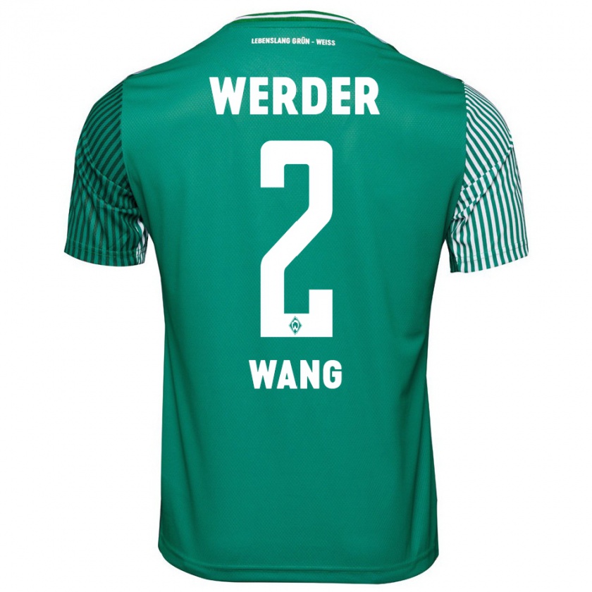 Kandiny Bambino Maglia Bowen Wang #2 Verde Kit Gara Home 2023/24 Maglietta