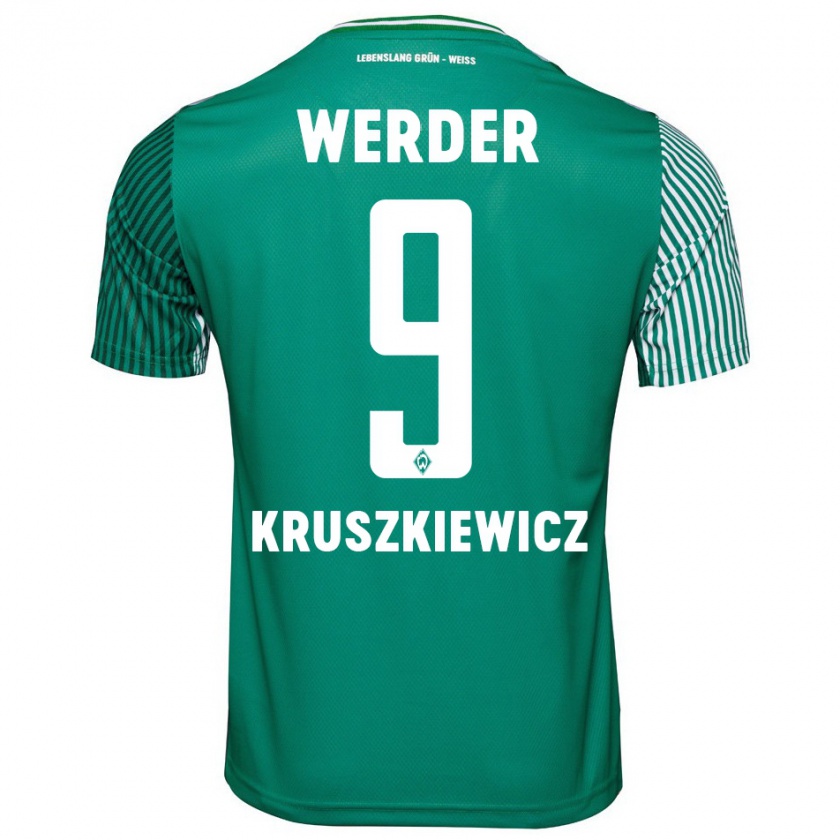 Kandiny Bambino Maglia Jakub Kruszkiewicz #9 Verde Kit Gara Home 2023/24 Maglietta